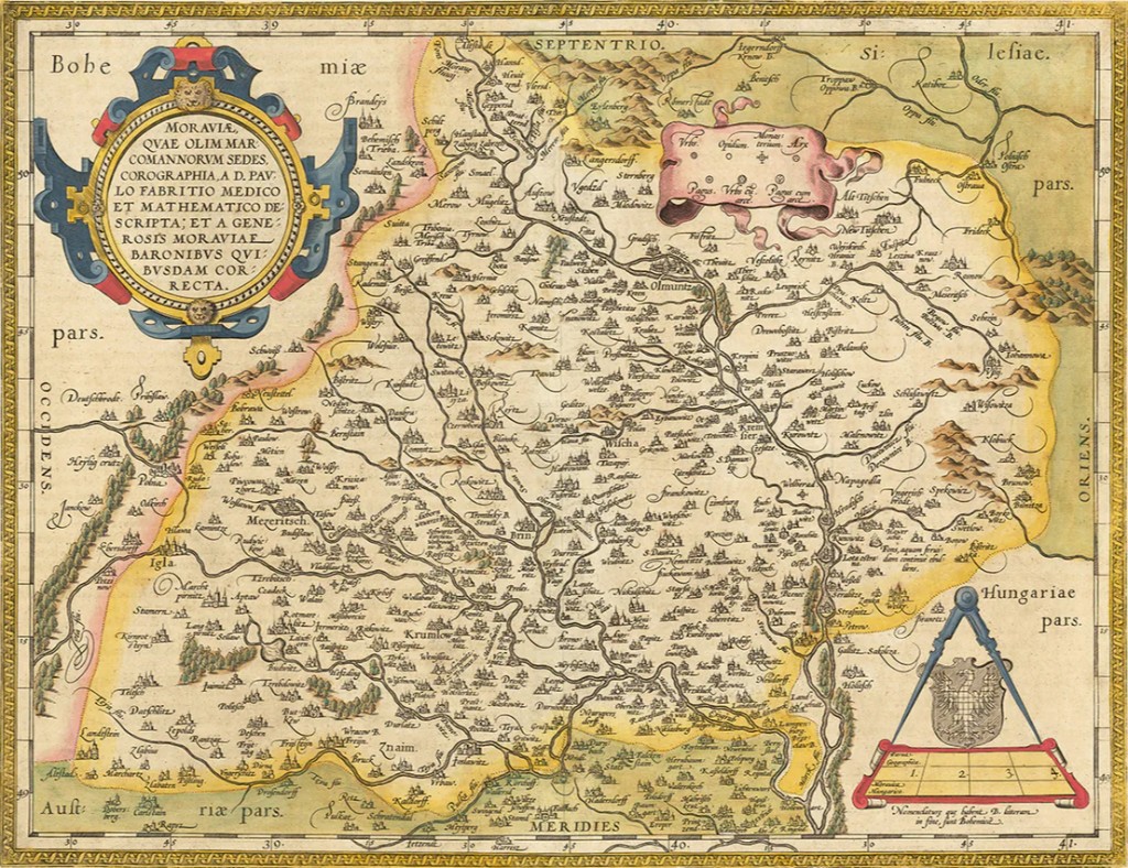 Mapa antiguo de Moravia